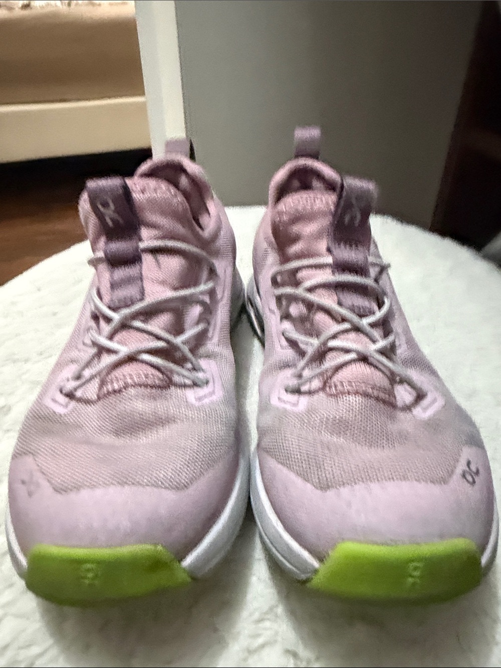 On Running Kids Pink and Green Lace-Up Sneakers
